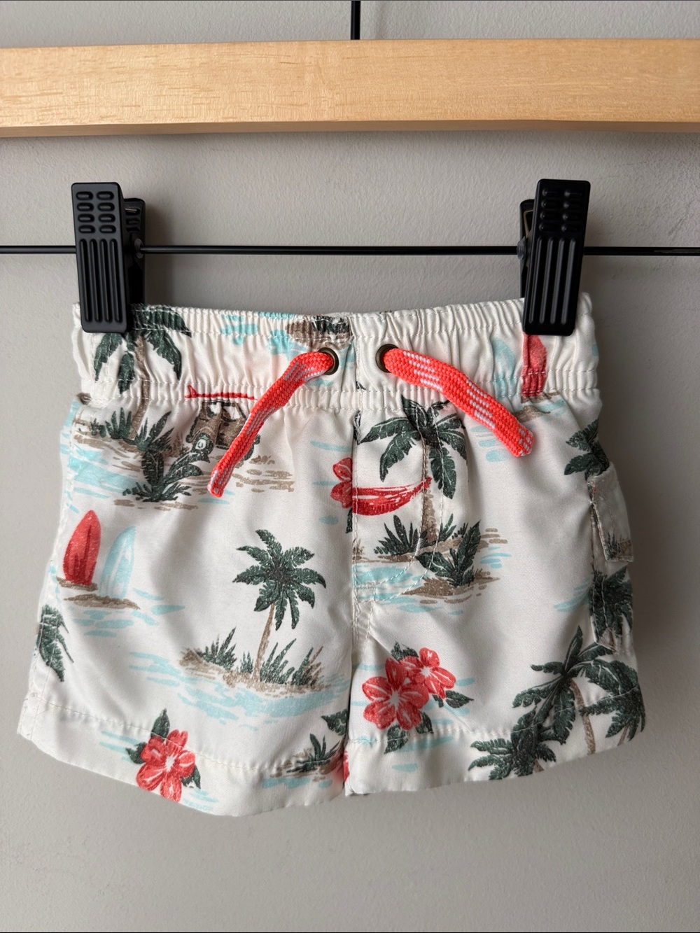 Carter’s Tropical Palm Tree Swim Trunks Baby Boys 3M Hawaiian Beach - Picture 1 of 4